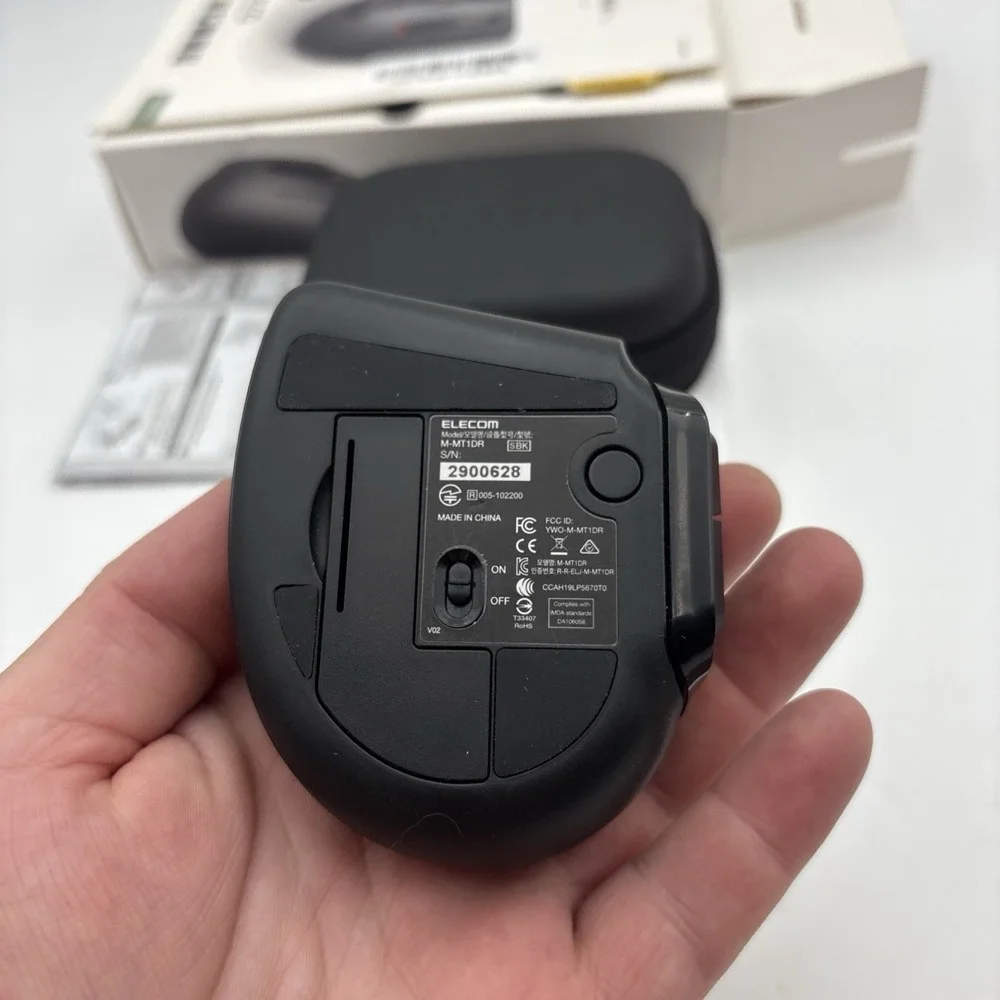 ELECOM Bitra Small Travel Trackball Mouse with Case 2.4Ghz USB Wireless Thumb